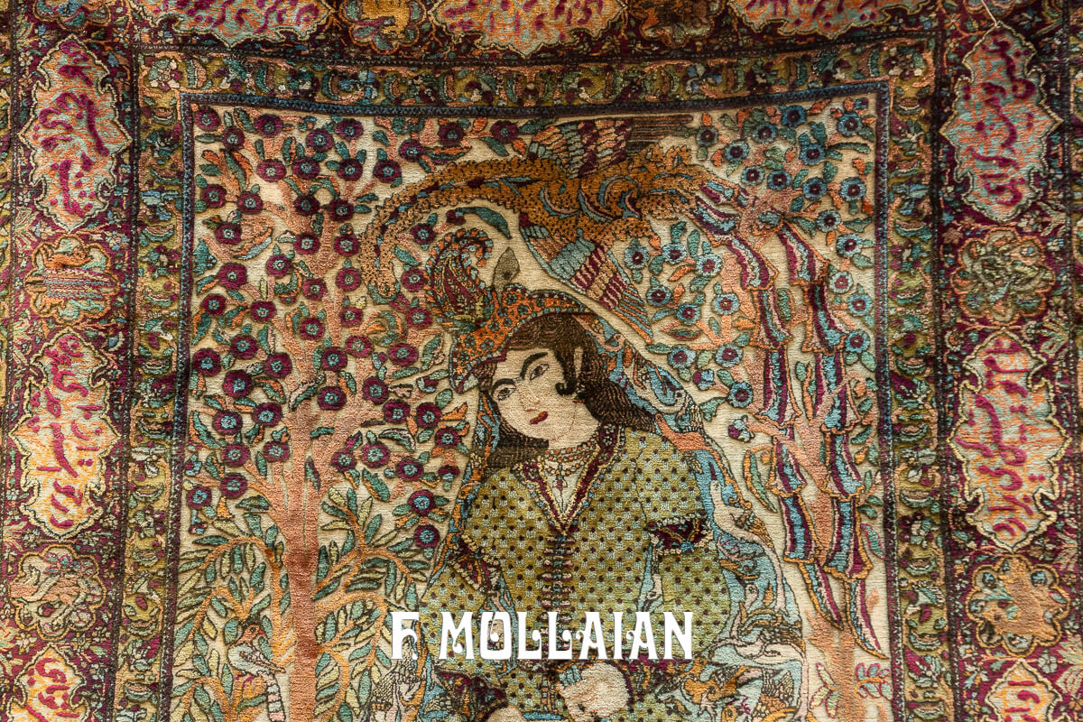 Kashan Mohtasham Pictorial Souf Silk Rug n°:549447